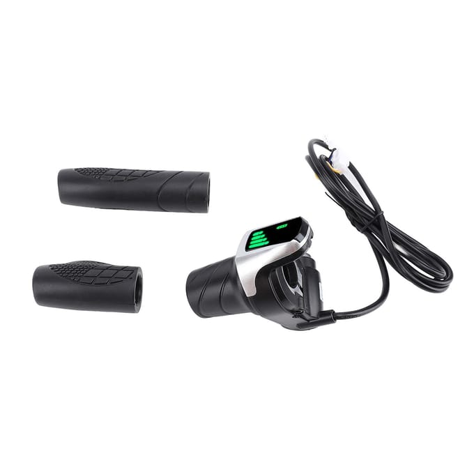 36V Draaigashendel met LCD-display, Sleutelslot, Vermogensindicator, Elektrische Scooter Rubber Half gray