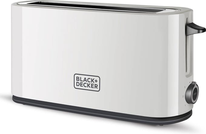 BLACK+DECKER Broodrooster BXTO1001E - Brede Opening - 7 Bruinings-Instellingen - 1000 Watt - Wit