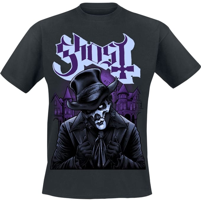 Ghost T-shirt - Top Hat V - L tot 3XL - voor Mannen - zwart