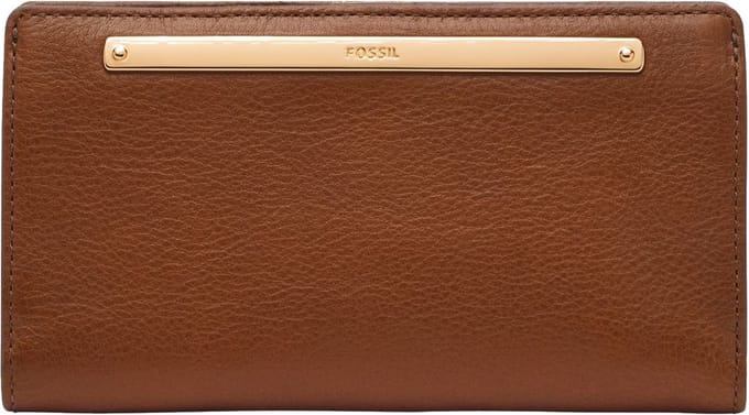 FOSSIL Leren portemonnee Liza Slim Bifold Wallet Brown bruine