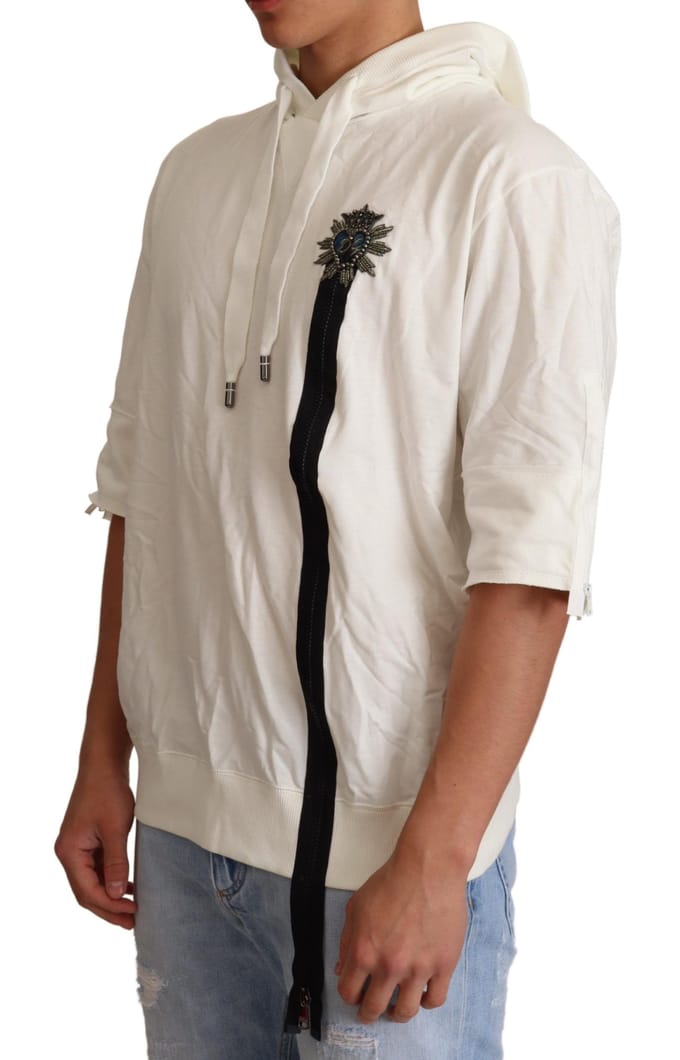 Korte Mouwen Gebreide Hoodie