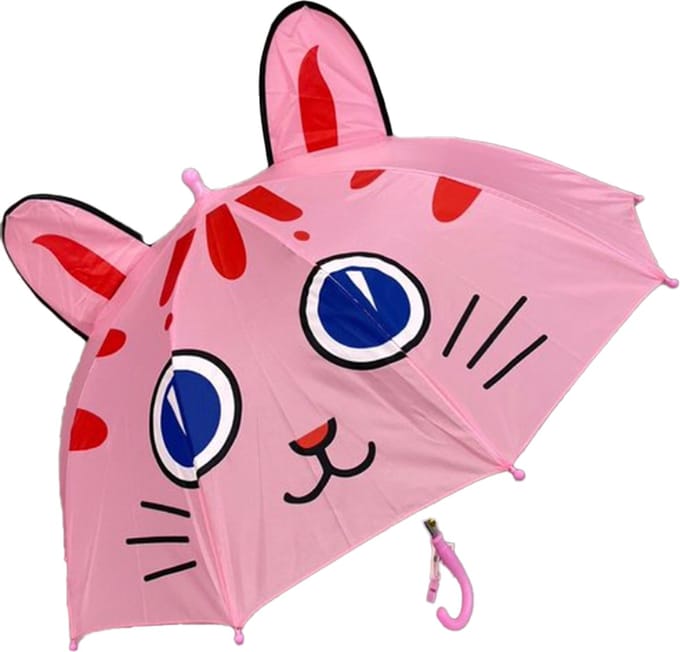 Paraplu kids 3D - Roze - 3D - Poes - Kinderen
