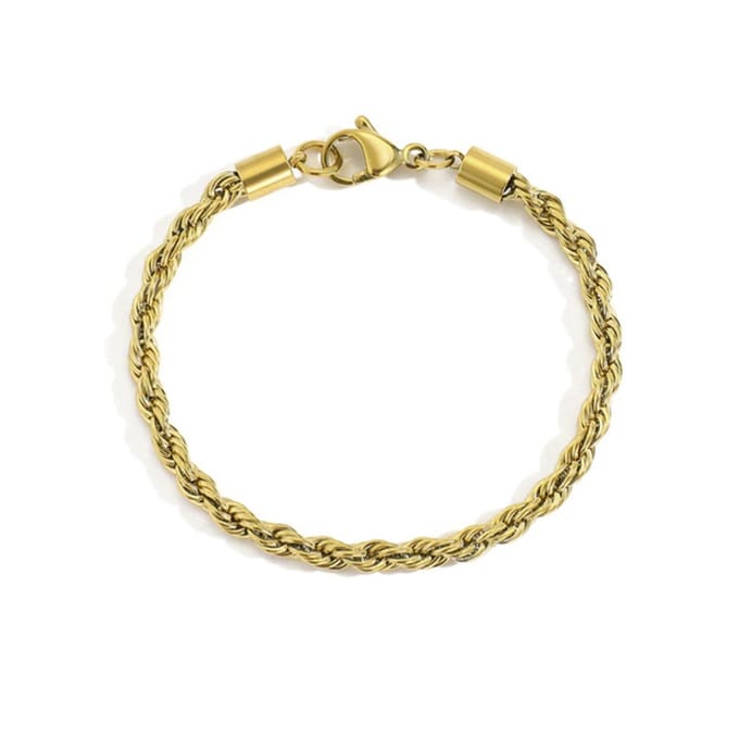 Cabantis Cubaanse Twist Armband - Armband dames - Sieraden - Cadeau – Goudkleurig - Extra Small - 16 CM