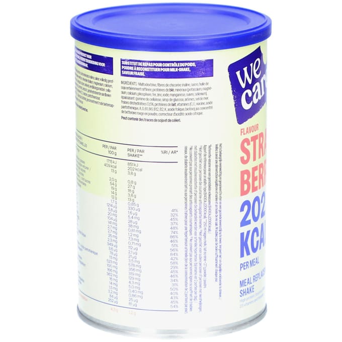 WeCare - Meal Replacement Shake - Aardbei - 1 x 436 gr