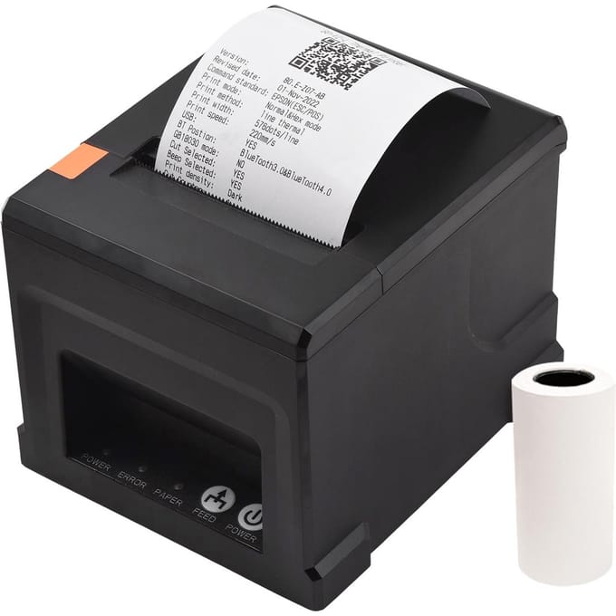 80 mm USB+LAN-bonprinter POS-printer met automatische snijder Desktop direct thermisch afdrukken UK-3