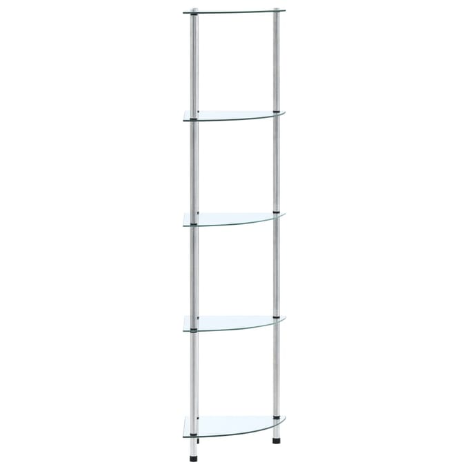 vidaXL - Kastje - 5-laags - 30x30x130 - cm - gehard - glas - transparant