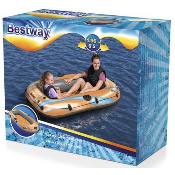 Bestway Kondor Elite 2000 Opblaasboot 196 x 106cm 3 luchtkamers Max. 120 kg geen peddels