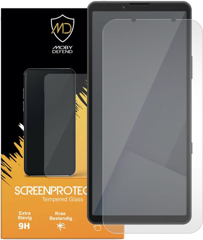 MobyDefend Screenprotector - Geschikt voor Sony Xperia 10 VII - Case-Friendly Screensaver - Gehard Glas