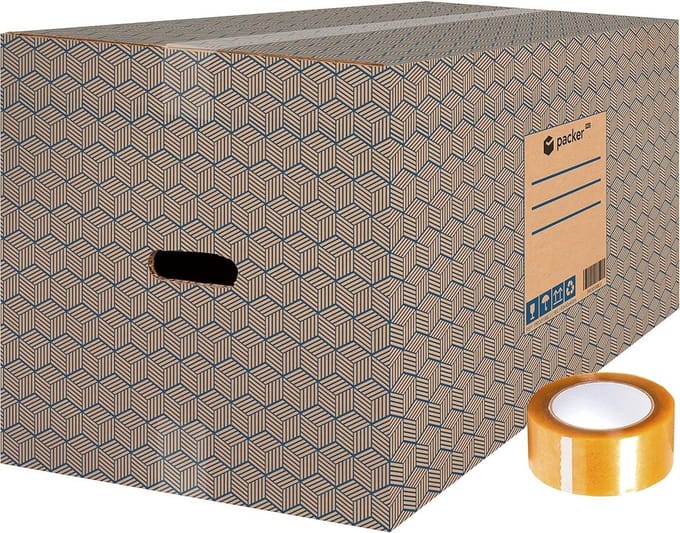 Verhuisdozen Set van 10 - Extra Sterke Dubbelwandige Opslagdozen met Handvatten en Plakband