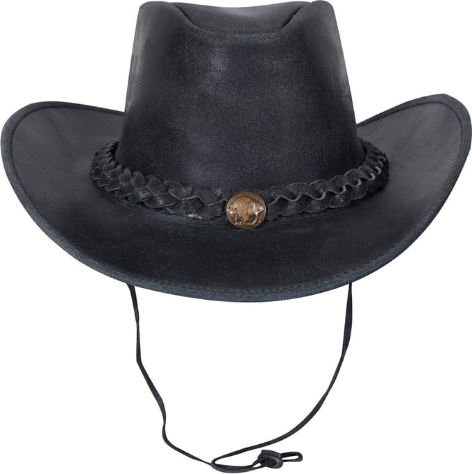 Urban 5884® - Cowboy - hat/Hoed - Grijs - Cracker - 100% Leer - Uniseks - volwassene - Maat 2XL