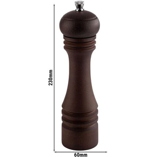 GGM Gastro (6 Stück) Pfeffermühle - ETERNAL - Holz - Höhe: 230mm - Braun