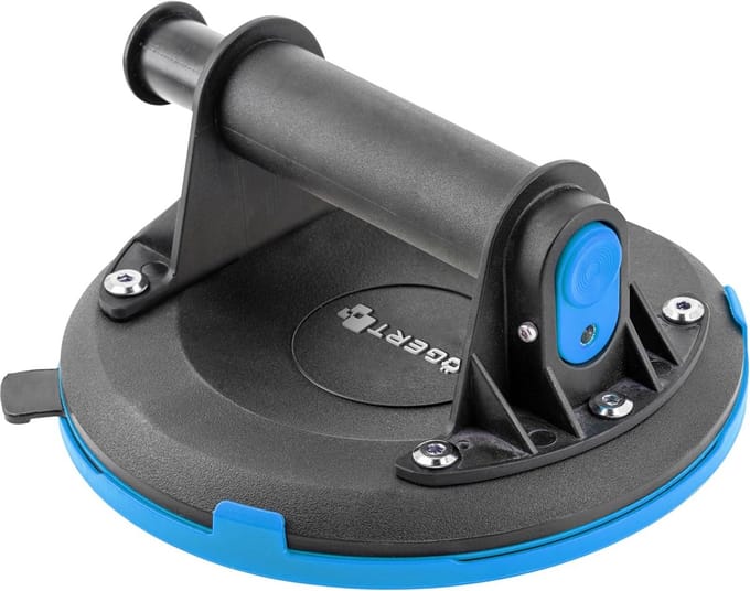 Handbeker met Manometer - Zuignap - Vervoer Gladde Voorwerpen - Precisie Manometer - 200 mm - Grijs