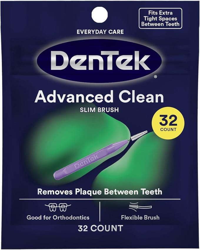 DenTek Slim Brush Advanced Clean interdentale reinigers, extra strak, 32 stuks