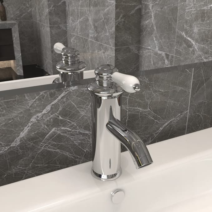 vidaXL - Wastafelkraan - 130x180 - mm - verchroomd