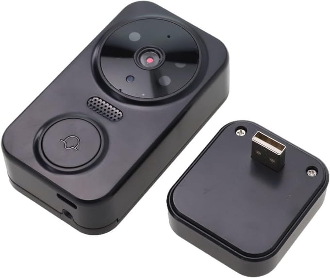 Slimme Videodeurbel - Draadloze Camera - Huisbeveiliging - Tweewegs Audio - 14x9x3.5cm - Wit