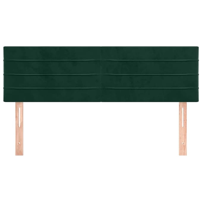 vidaXL - Hoofdborden - 144x5x78/88 - cm - fluweel - donkergroen