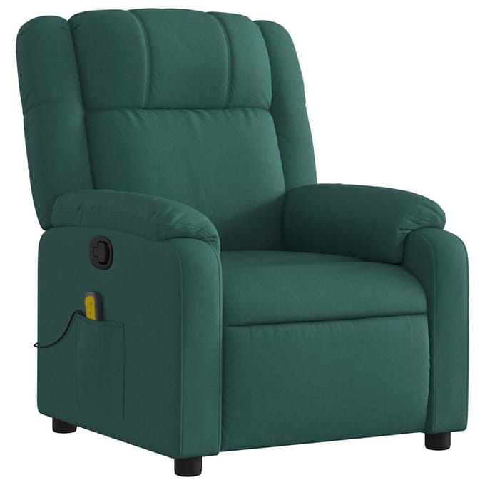 vidaXL - Massagestoel - met - donkergroene - stof