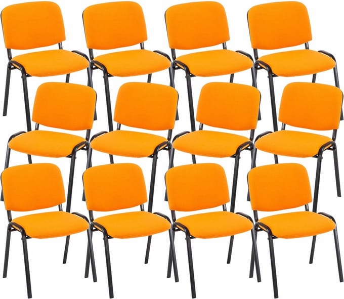 CLP Ken 12x Stapelbare Eetkamerstoel - Stof oranje