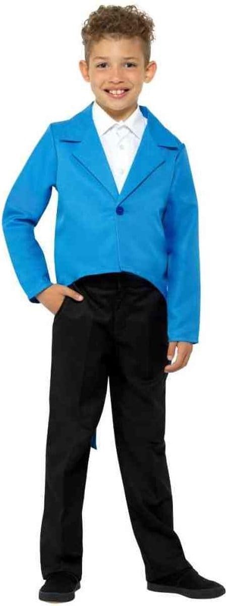 Smiffys - Tailcoat Kinder Kostuum - Kids tm 9 jaar - Blauw