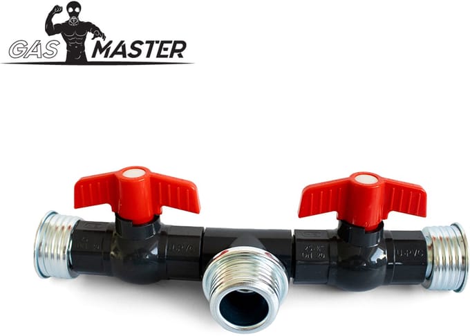 GASMASTER Air Selector T-Splitter met Ventielen