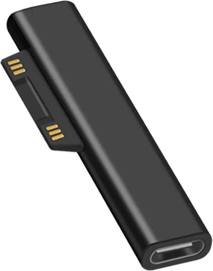 DrPhone SPA7 Surface Connector naar USB-C-oplaadadapter- PD Opladen – 45W - Type C vrouwelijk naar Surface mannelijk – Magnetisch – Zwart