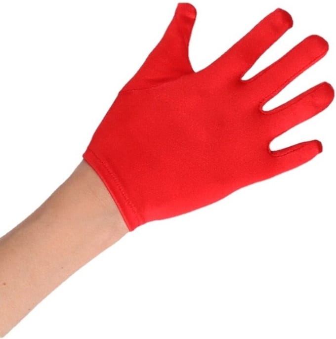 Carnaval verkleed handschoenen voor kinderen - satijn rood - polyester - kinder maat