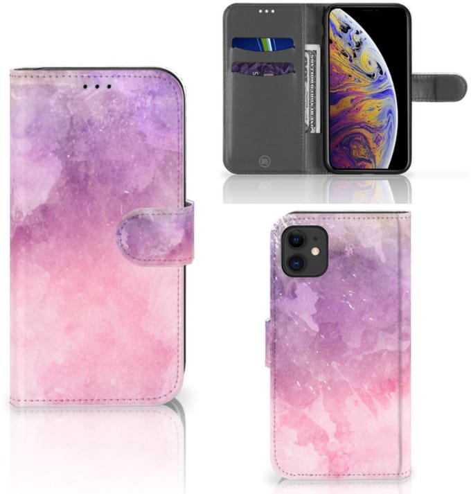 Hoesje Apple iPhone 11 Pink Purple Paint
