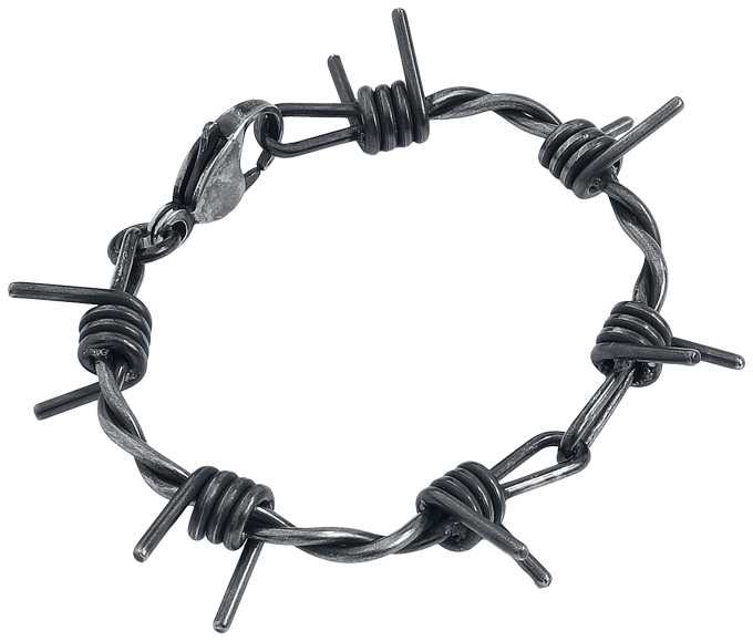 etNox hard and heavy Armband - Barbed Wire - zilverkleurig