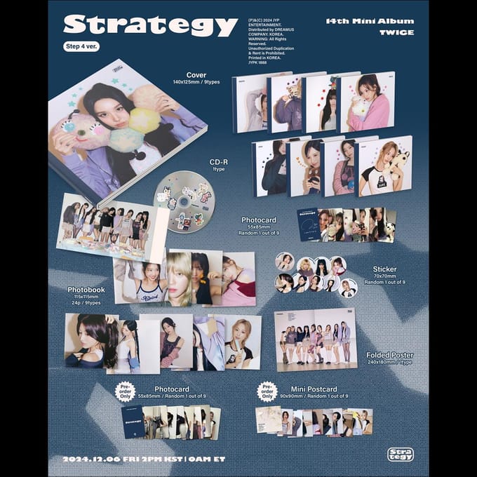 TWICE - STRATEGY 14ème Mini Album (Version étape 4. ) No Site POB_Random ver. gray