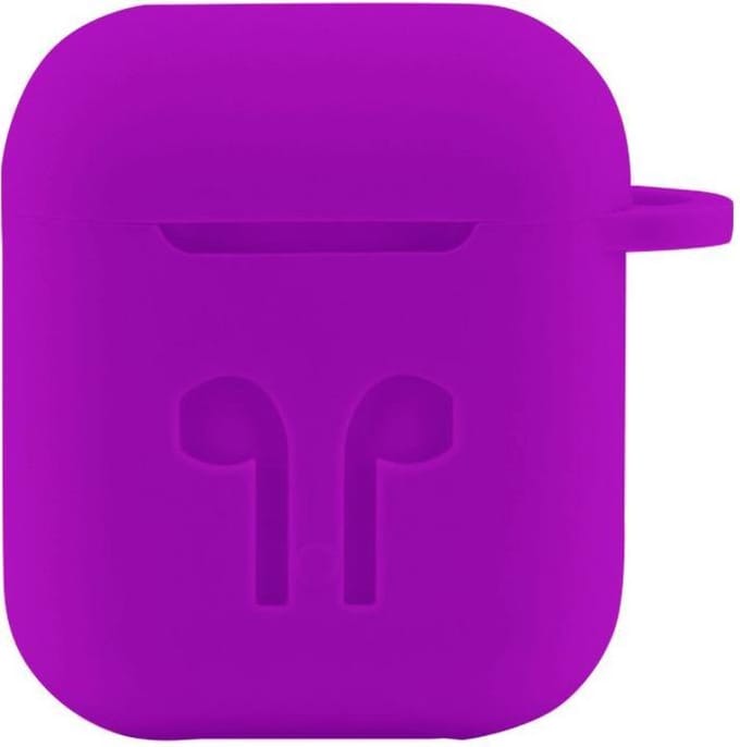 Airpods case - Apple Airpods - paars siliconen - met musketon