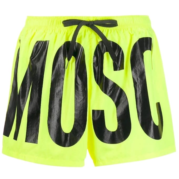 Moschino Heren Polyester Zwemshort met Logo (Geel)