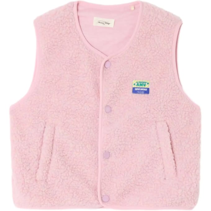 Mouwloze ruime fleece kind American Vintage