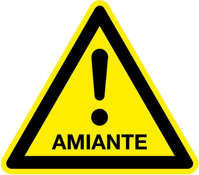 Waarschuwingssticker amiante 200 mm