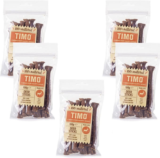 Timo Sticks 100 g - Hondensnacks - 5 x Hert