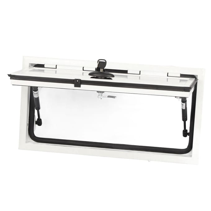 Porte de rangement pour compartiment de camping-car 24x12 pouces Porte carrée robuste avec barre de support et sécurité gray