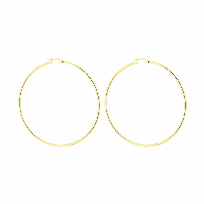 Bijoutheek Oorringen Hoop Dun 7cm x 2mm Goud