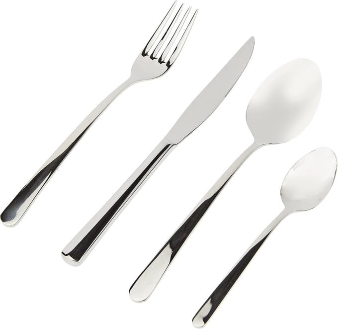 24-delige tafel bestekset in metallic zilver