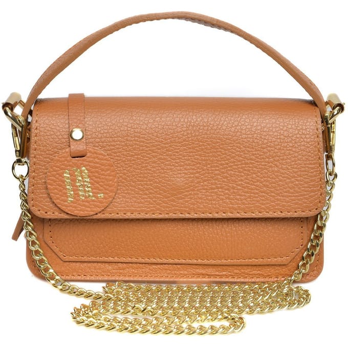 Anna Luchini Brown Rundleer Tas