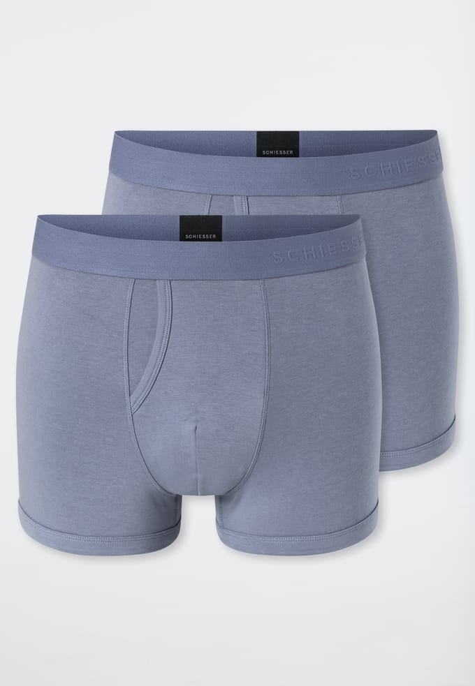 Schiesser 2PACK Shorts - Rib Essentials Onderbroek - blauwgrijs