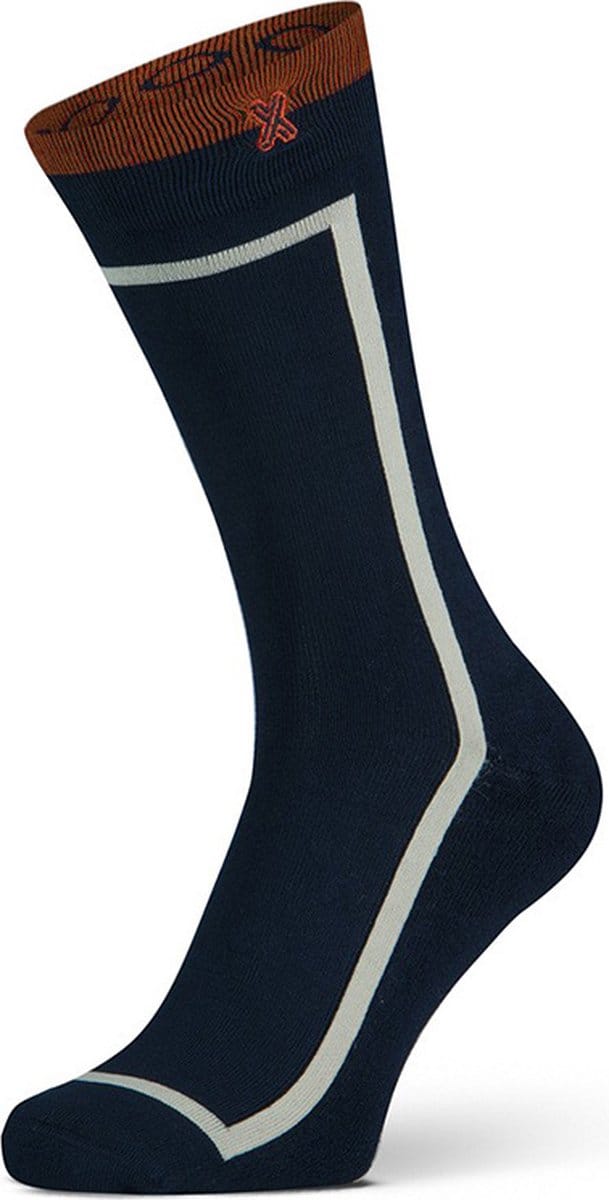 XPOOOS - Essential Graphics Heren bamboe Sokken - Badstof zool - 1-Pack - Maat 39/42 - Blauw