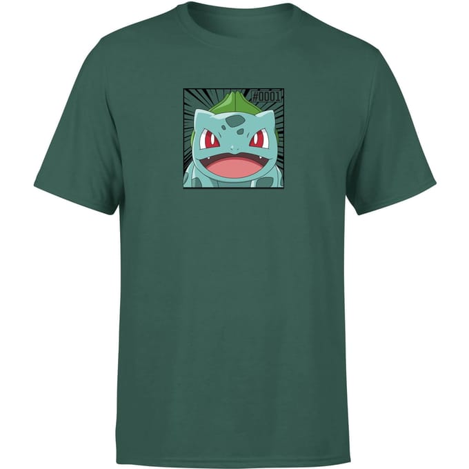 Pokémon Pokédex Bulbasaur #0001 Men's T-Shirt - Green - S