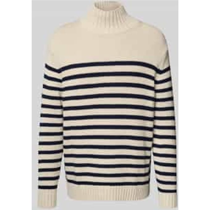Relaxed fit col-pullover van puur katoen model 'BRETON'