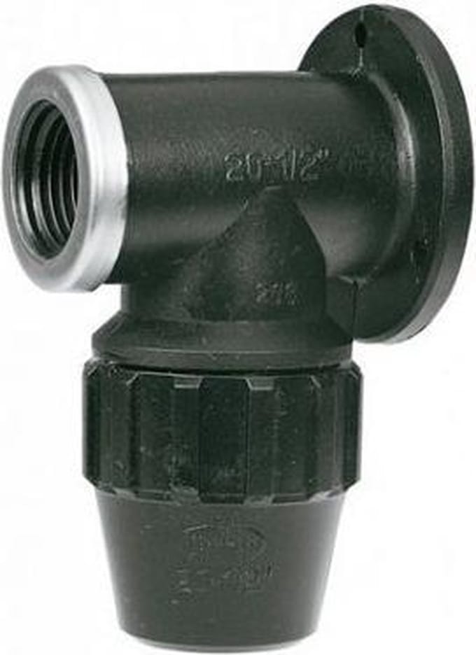 Muurplaat voor PE/tyleen - 16mm x 1/2 Binnendraad - 16 bar