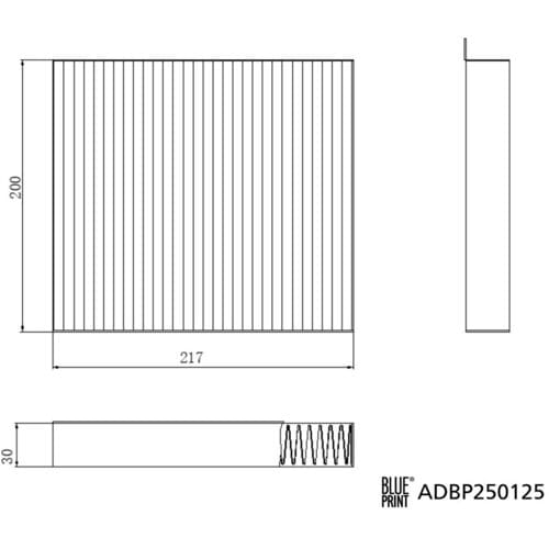 Luchtfilter voor de cabine BLUE PRINT ADBP250125