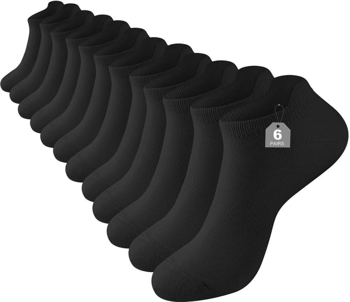 MTTproducts - 6 Paar Bamboe Sneakersokken Antislip en Ademend