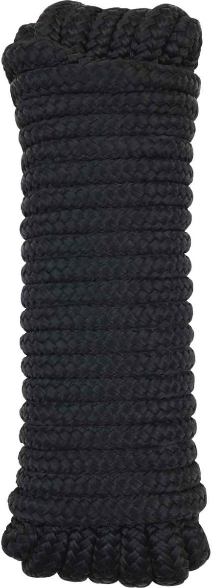 vidaXL - Boottouw - 10 - mm - 6 - m - Zwart - Polyester