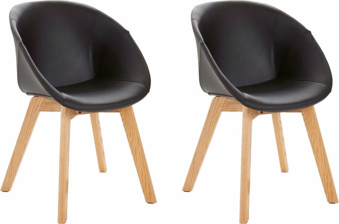 Belmore-Eetkamerstoel - Zwart - Set van 2