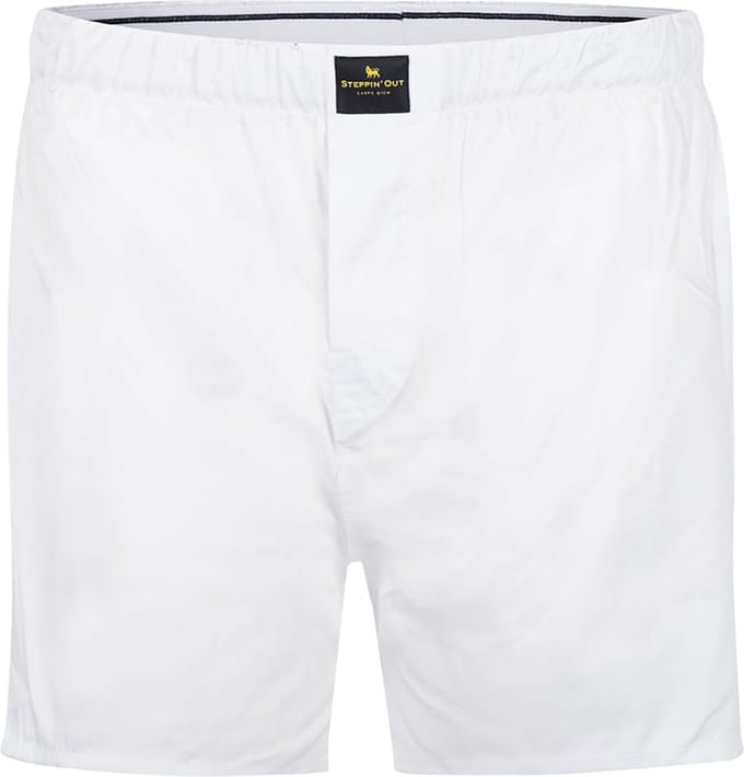 Steppin' Out Boxershort Poplin Wit - Maat M - Heren - Boxershorts
