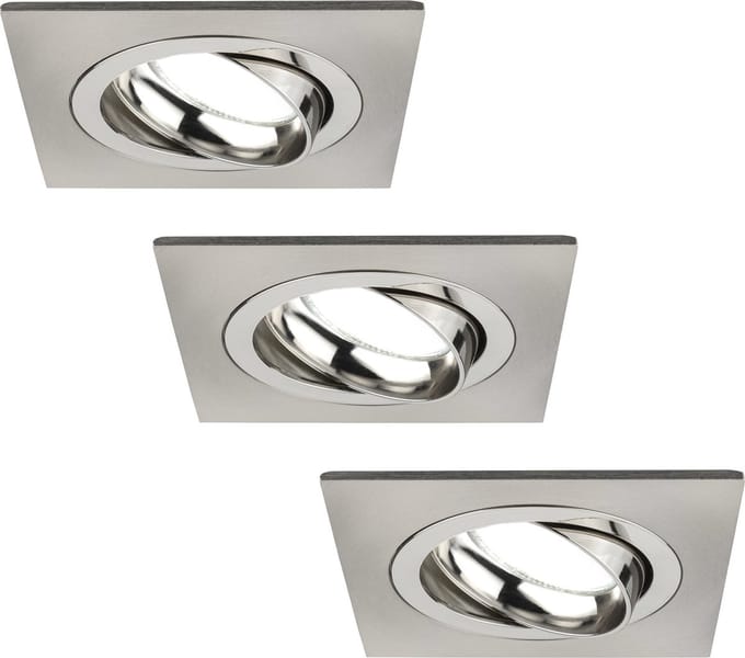 Ledvion - 3X LED Inbouwspot Sevilla - Dimbaar - 3W - 6500K - Ø92 mm - RVS