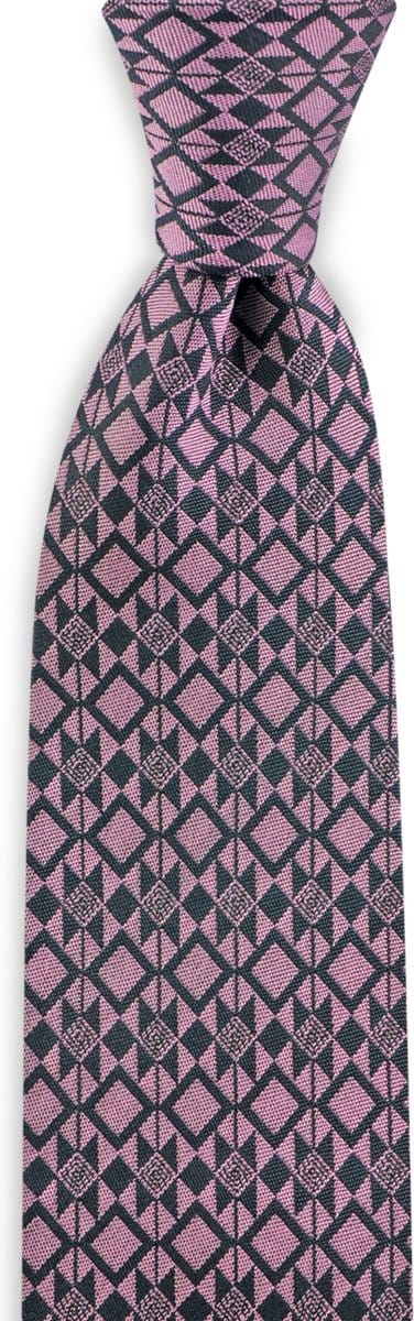 We Love Ties - Stropdassen - Stropdas Dressed - Aztec - marineblauw / roze